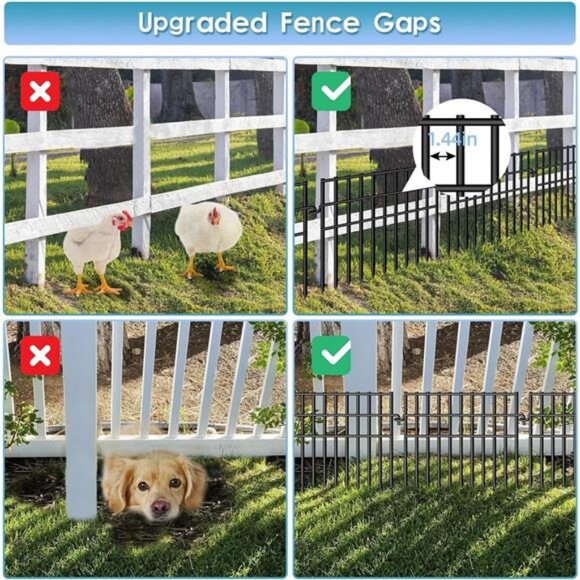 37ft (L) X 13in (H) Garden Animal Barrier Fence, 26 Pack No Dig Dog Fence - Picture 5 of 8